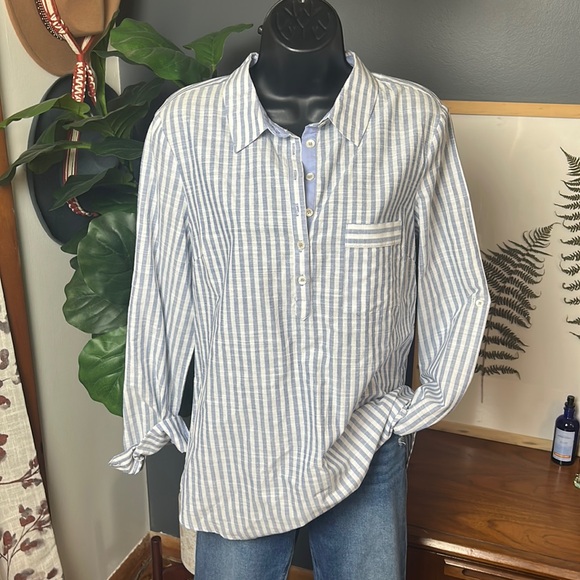 Jade Tops - Jade by Melody Tam Blue Pin Striped Top